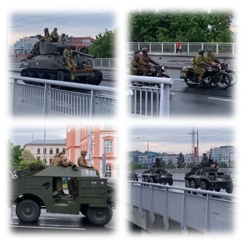 Příjezd spojeneckého konvoje do Plzně